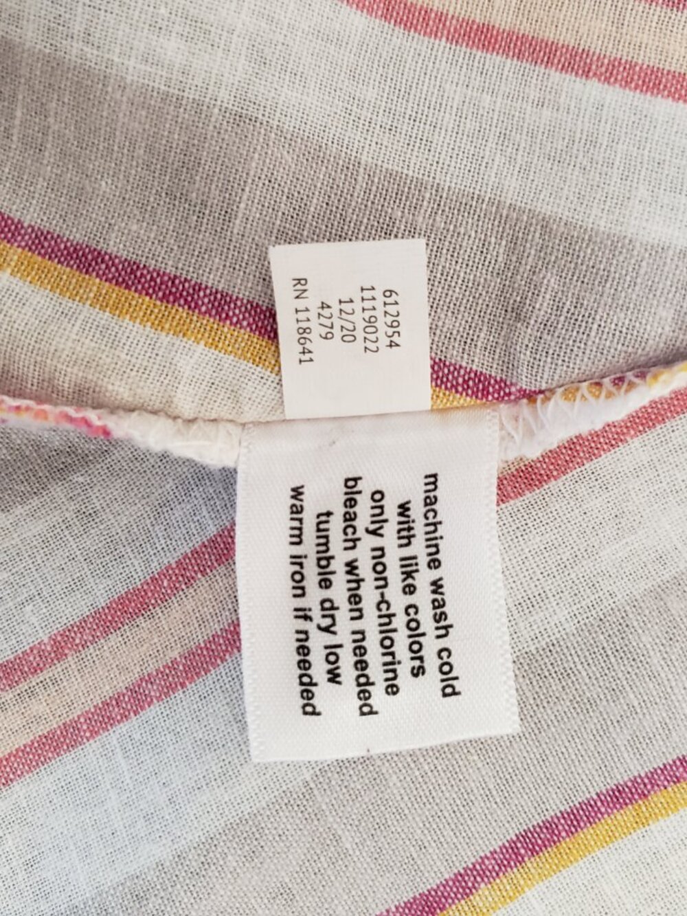 Lane Bryant Linen Blend Peplum Top Pink Stripe Size 26/28 Plus - Picture 6 of 8